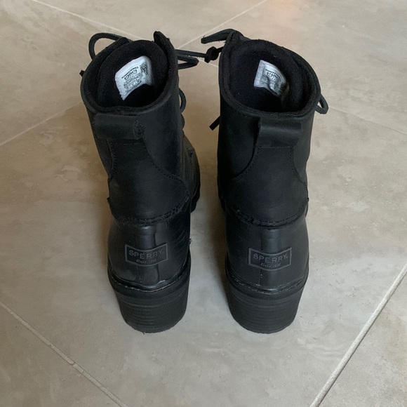SPERRY Saltwater Rain /Snow Heel Boots in Black Size 7 / 7.5 - Picture 2 of 8